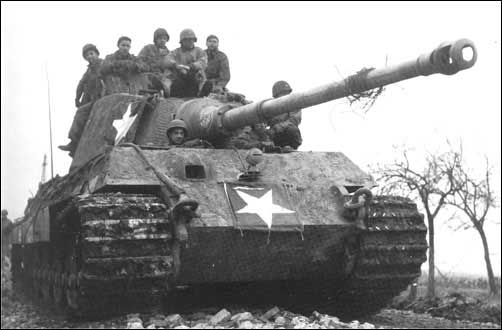 A Tiger II, captured and restored by Co B, 129th Ordnance Bn, 1944